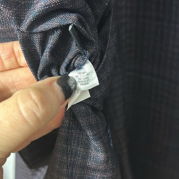 Bonobos Italian Wool Prominent Fit Blazer 48R Gray Blue Plaid Sport Coat Jacket - Picture 7 of 7